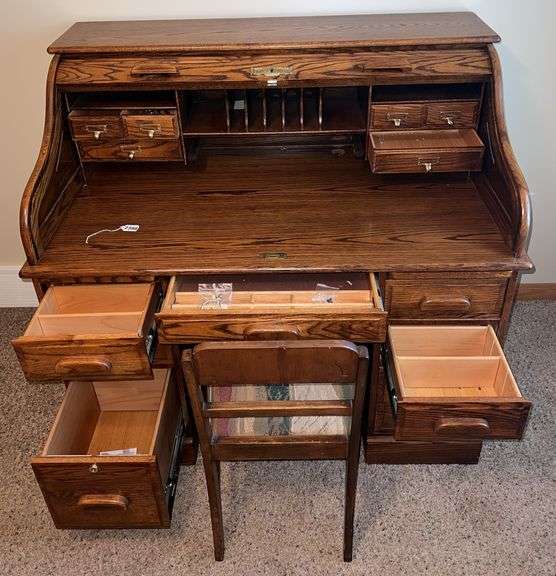 Winners Only Inc Roll Top Desk & Chair