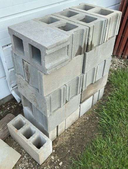 Stack of Concrete Cinder Blocks