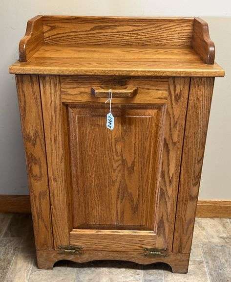 Oak Trash Can *and contents*
