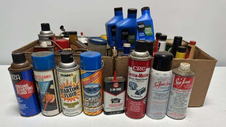 Assorted Spray Cans & Oils