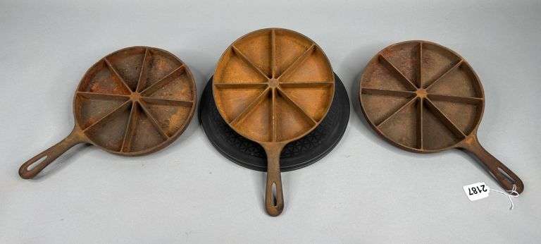 (3) Divided Cast Iron Cornbread Skillets image