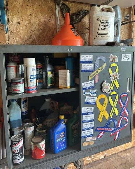 Garage Fluids & Cabinet Contents
