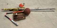 Volleyball Net, Baseball Supplies, & Assorted Items