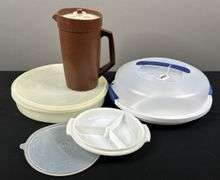 Sterilite Portable Veggie Tray and Vintage Tupperware Containers