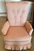 Pink Upholstered Rocking/Swivel Chair