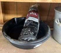 Assorted Buckets, Plastic Drip Pans, & Heavy Duty Plastic Sheeting