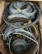 Misc. Cables, Wiring, Wooden Crate, & Metal Bucket