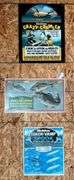 3 Tin Heddon & Creek Chub Fishing Signs