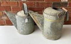 Galvanized Steel Watering Cans (x2)