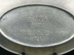 #334 Wagner Ware AL Carder Sizzling Steak Platter & Mini Cake Pan