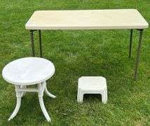 Collapsible Table, End Table and Stool