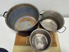 Cooking Pots, Cutting Boards, & Misc. Plumbing Supplies