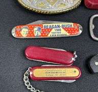 Assortment of Belt Buckles & Pocket Knives