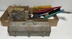 Peg Board Hooks, Craftsman Tool Box & Contents, Snow Scrapers, & Misc.