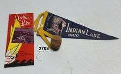 Indian Lake Flag, Flyers, & Wooden Toilet