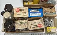 Lot of Misc. Screws, Nails, Hose Clamps, Dog Chain, & Extra.