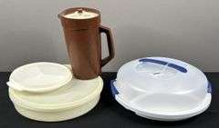 Sterilite Portable Veggie Tray and Vintage Tupperware Containers