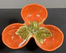 Pumpkin Candy Dish, Serving Tray w Colored Bowls