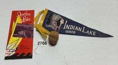 Indian Lake Flag, Flyers, & Wooden Toilet