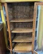 Antique Bow Front Glass Curio Cabinet