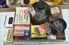 Lot of Misc. Screws, Nails, Hose Clamps, Dog Chain, & Extra.
