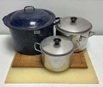 Cooking Pots, Cutting Boards, & Misc. Plumbing Supplies