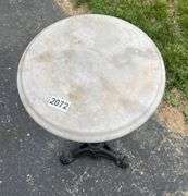 Marble Top Plant Stand with Cast Iron Base