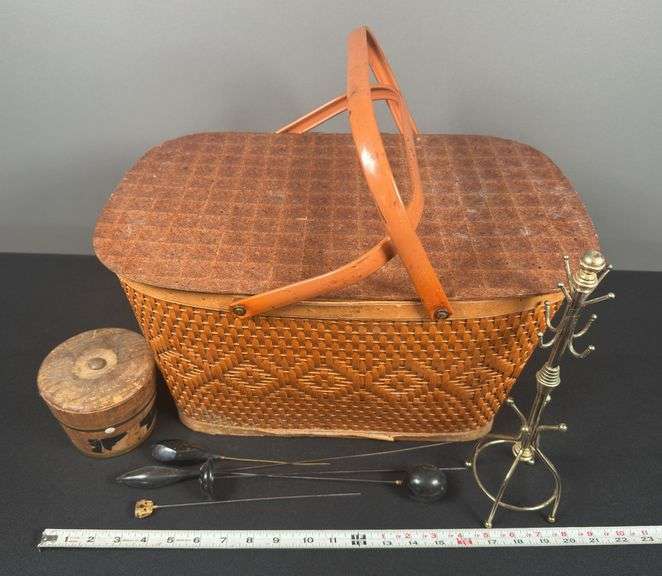 Picnic Basket & Misc Collectibles