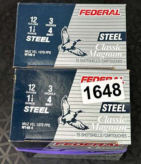Federal Steel 12 Ga. 3” 4 Shot (2 Boxes)