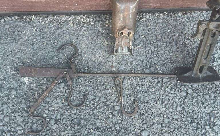 Vintage Floor Jack, Scale, & Cherry Pitter