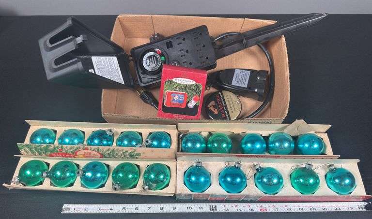 Vintage Christmas Ornaments & Outdoor Timer Plug