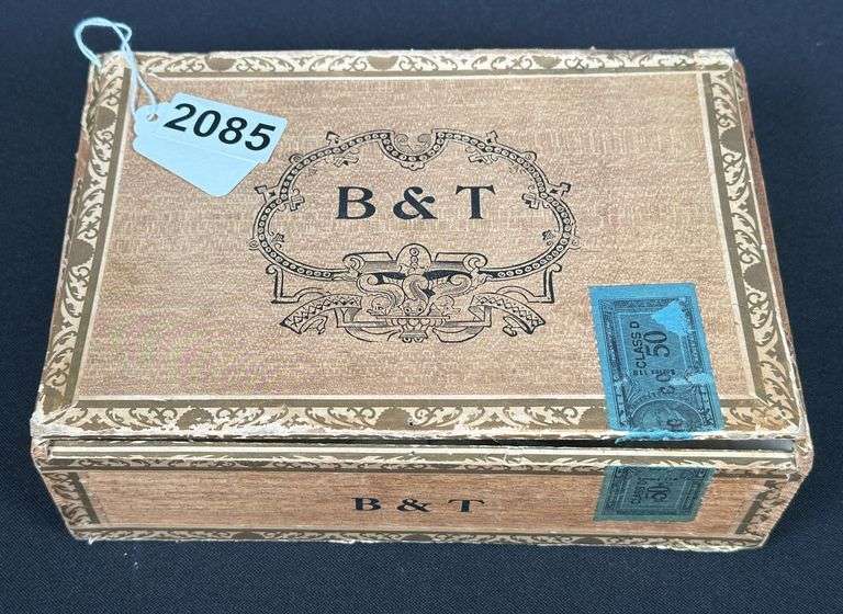 Cigar Box with Local Advertising Ash Trays & Lighters
