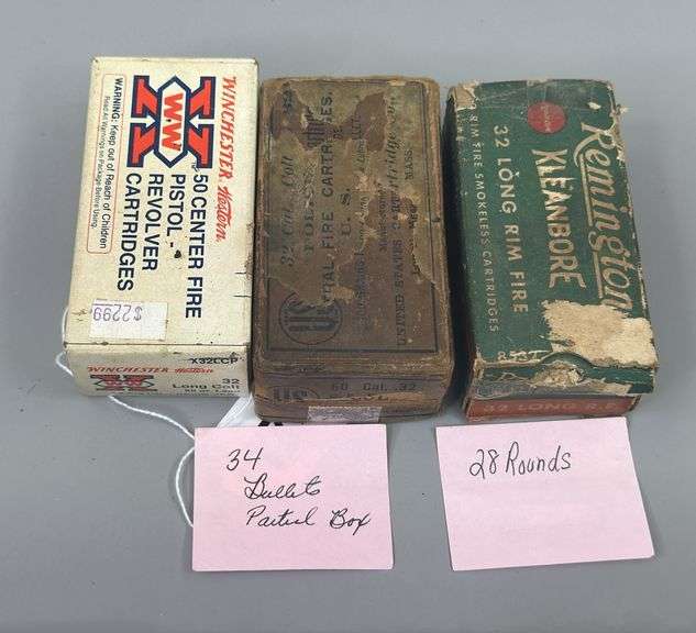 Remington, Winchester, & Misc .32 Long Ammo Partial Boxes (112 Rounds)