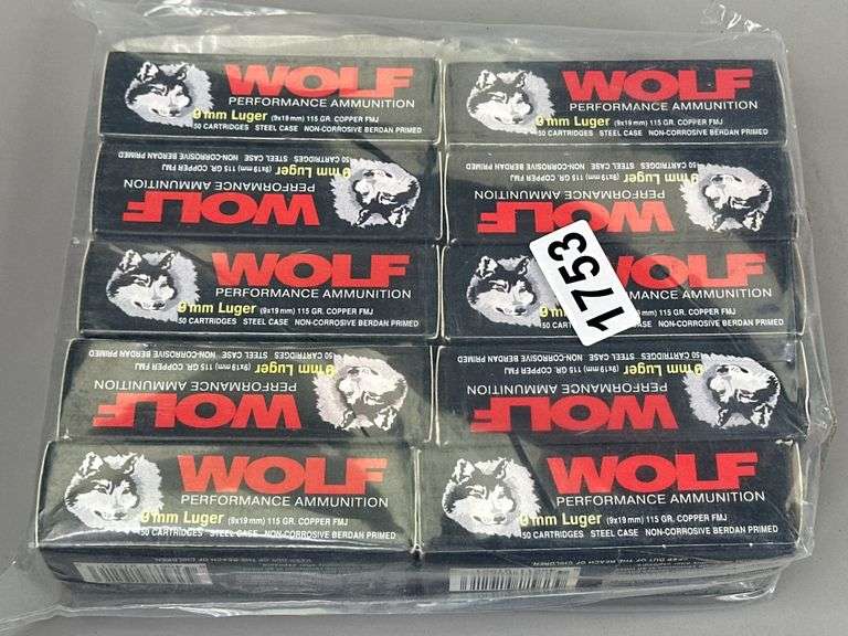 Wolf 9mm Luger 115 Gr. Copper FMJ (500 Rounds) image