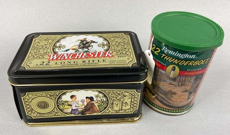 Remington Thunderbolt Can of Bullets & Winchester Collectible Tin with 500 Rounds .22 LR image