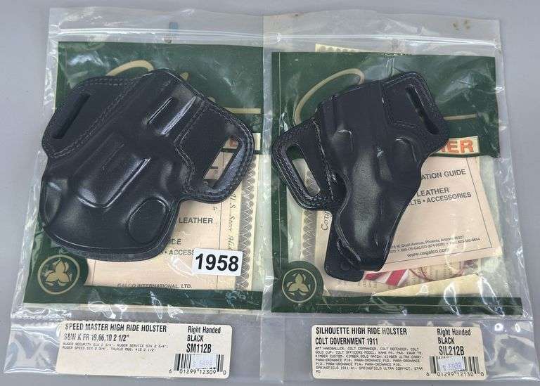 (2) Galco Gunleather High Ride Holsters SIL212B & SM112B image