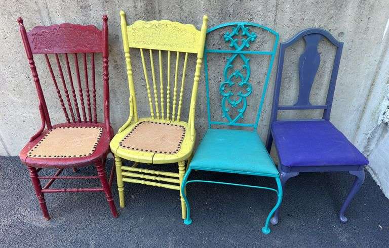 (4) Painted Chairs