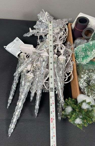 Icicle Christmas Lights & Assorted Holiday Decor