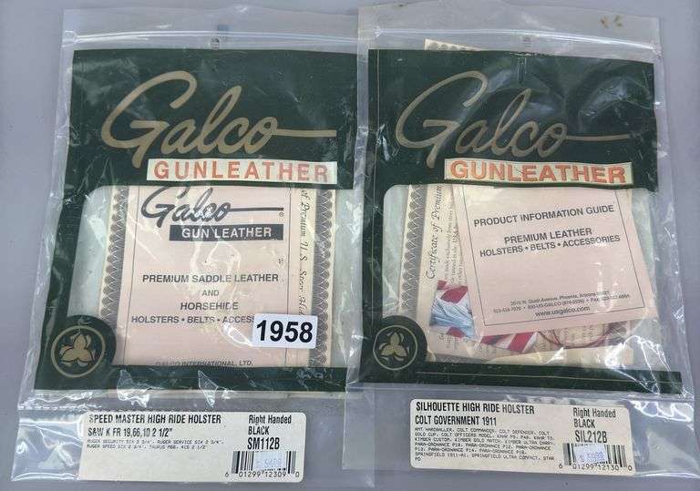 (2) Galco Gunleather High Ride Holsters SIL212B & SM112B