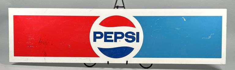 Pepsi Cooler Sign with Top Flange image