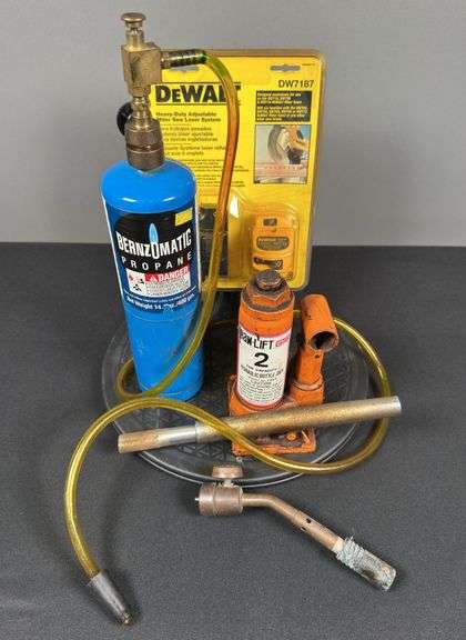 Propane Torch, 2 Ton Bottle Jack, & Dewalt Miter Saw Laser System