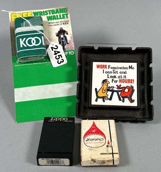 Metal Ash Tray & Zippo Lighters image