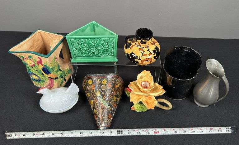 Nesting Hen & Assorted Planters