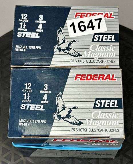 Federal Steel 12 Ga. 3” 4 Shot (2 Boxes)