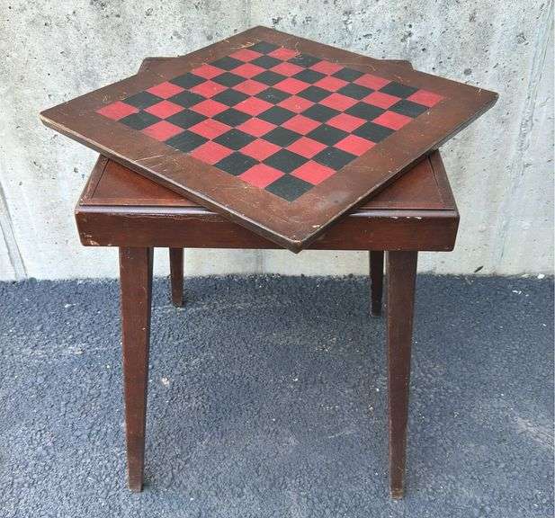 Rotating Top Wooden Chess Table