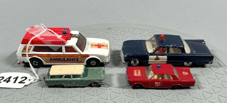 Four vintage Cars, including Dinky, Lesney and Matchbox image