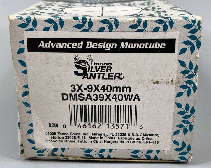 Tasco Silver Antler Advanced Design Monotube Rifle Scope 3x-9x40mm