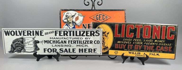 Embossed Metal Farm Signs image