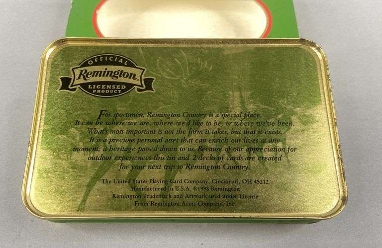 Remington Nostalgic Tin & (2) Limited Edition Playing Card Decks