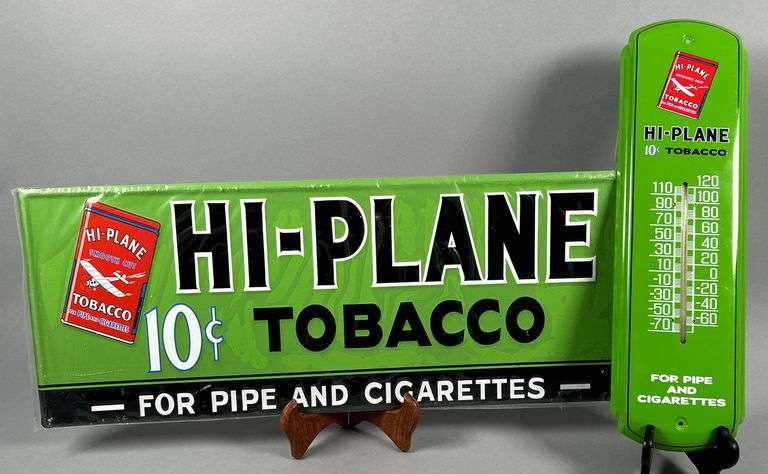 Hi -Plane Tobacco Sign & Thermometer image